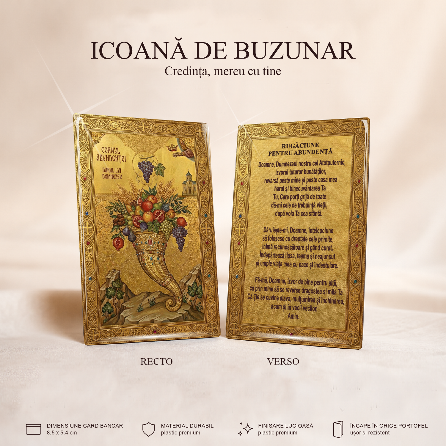 Cornucopia / rugăciune Abundență - card-icoană – Credința, mereu cu tine