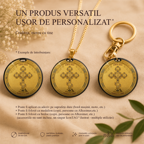 Crucea Sfântă 1 / Tatăl Nostru - Localizator Icon TAG - Icoana ta protectoare