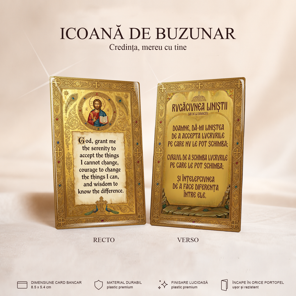 Serenity / rugăciune Serenitate - card-icoană – Credința, mereu cu tine