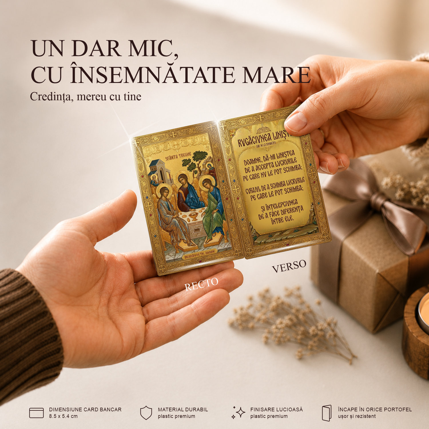 Sf. Treime / rugăciune Serenitate - card-icoană – Credința, mereu cu tine