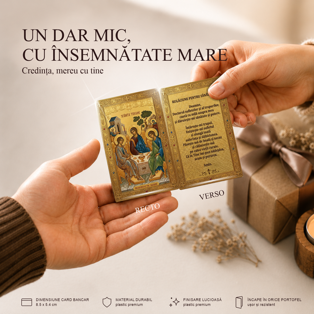 Sf. Treime / rugăciune Sănătate - card-icoană – Credința, mereu cu tine